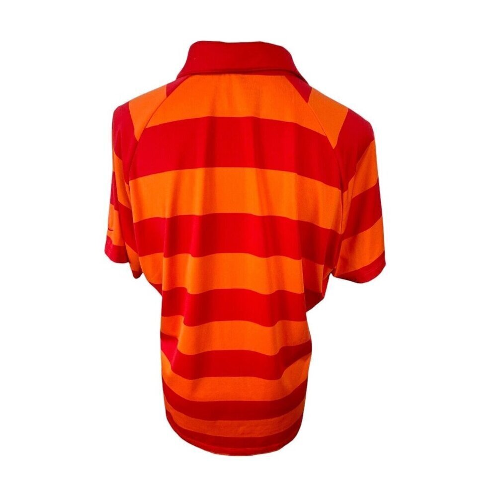 Nike Golf Tour‎ Performance Women's L Polo Shirt Orange Striped EUC - Picture 2 of 16